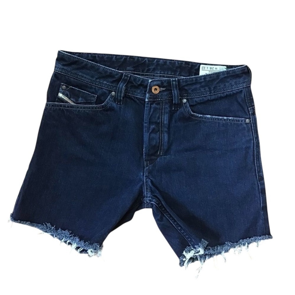 𝅺DIESEL Zaghor men’s cut off jeans shorts Size 28 unisex boyfriend zip closure